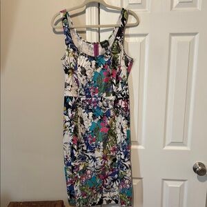 Nicole Sleeveless Blue and Green Midi Sundress for Cocktail